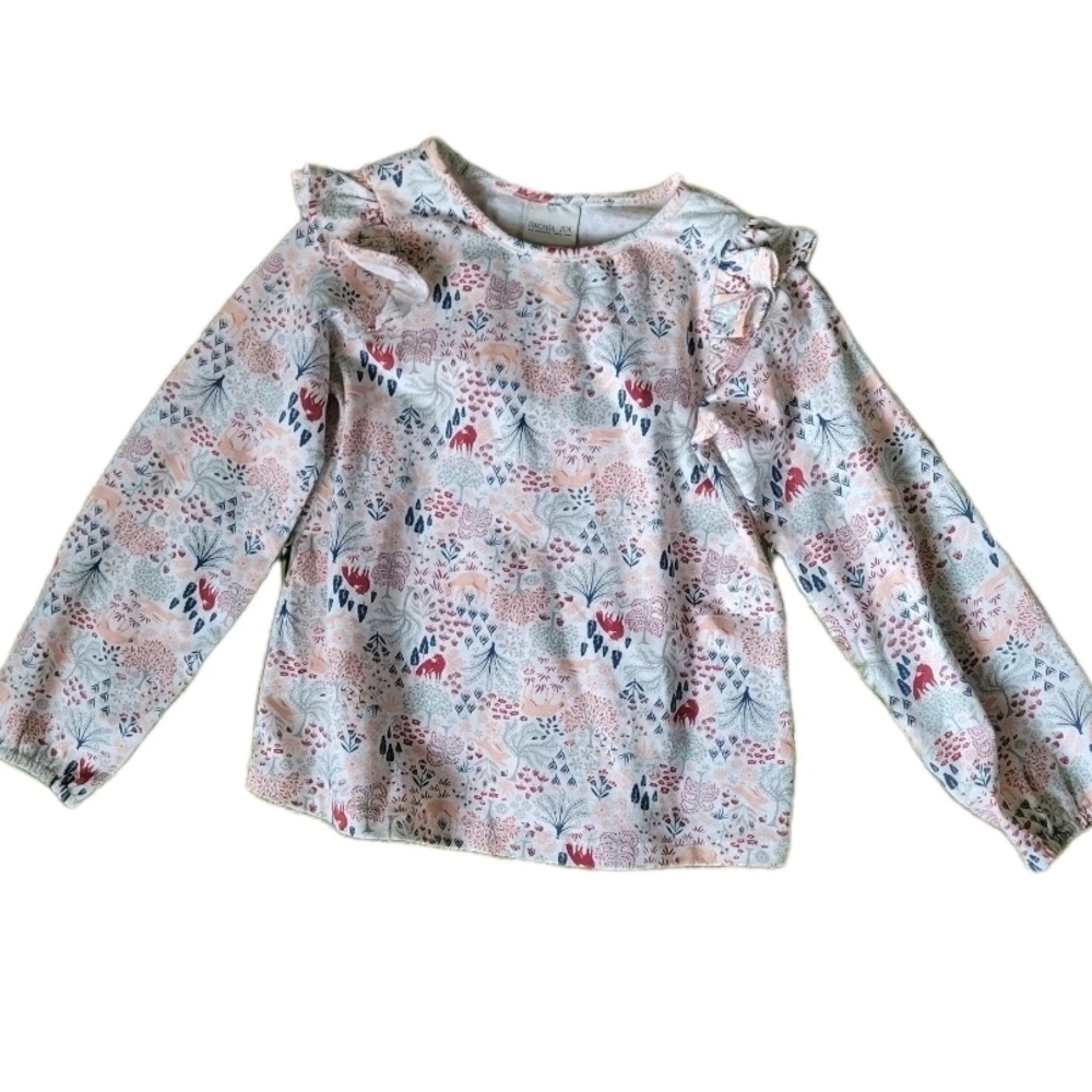 Rachel Zoe Toddler Girl Top with Ruffled Detail 4T